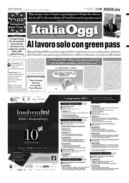 Italia oggi : quotidiano di economia finanza e politica